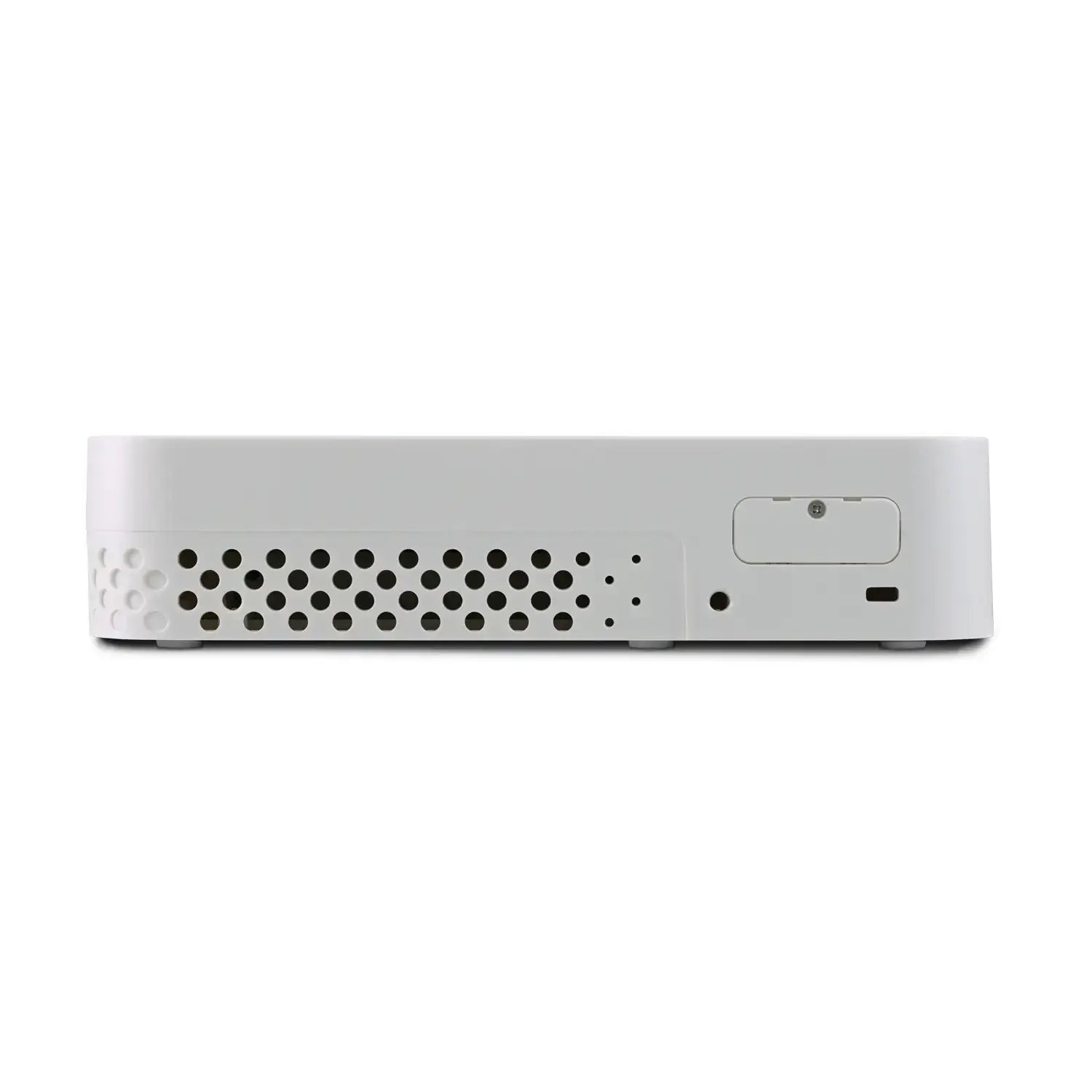 Rückansicht des Netgate 6100, Netzwerk-Sicherheitsgerät mit Lüftungsschlitzen und Ports