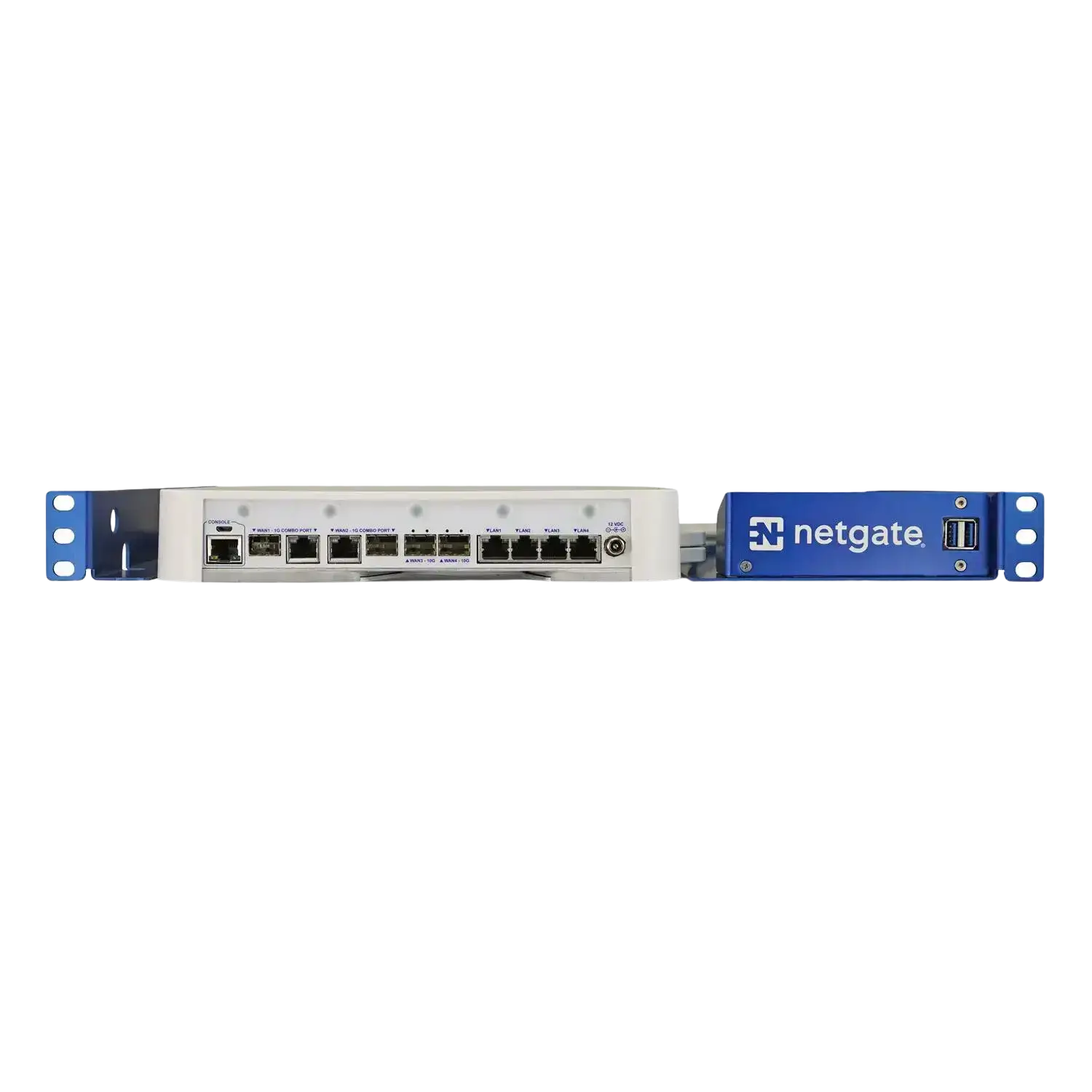 Netgate 8200 Router Vorderansicht, leistungsstarkes Netzwerkgerät für Betriebe, effiziente und sichere Datenkommunikation.