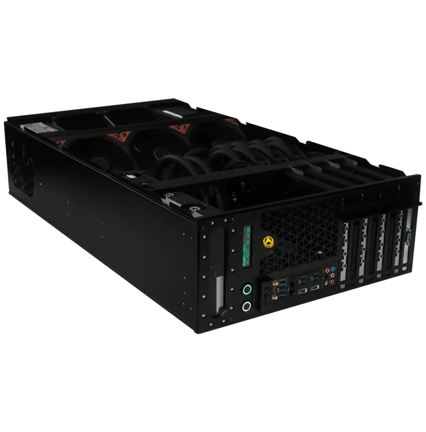 TALINO 4xGPU Elite Workstation, leistungsstarker Computer für High-Performance-Anwendungen mit vier GPUs, ideal für Forschung und Entwicklung.