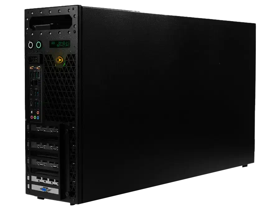 TALINO 4xGPU Elite Workstation für Hochleistungsaufgaben mit vier GPUs, ideal für professionelle Anwendungen und intensive Rechenanforderungen.