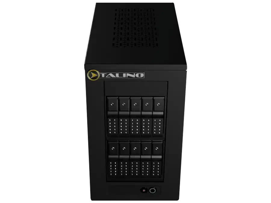 SUMURI TALINO KA-Nano Server Frontansicht - Hochwertiger Server mit mehreren Festplattenschächten und modernem Design