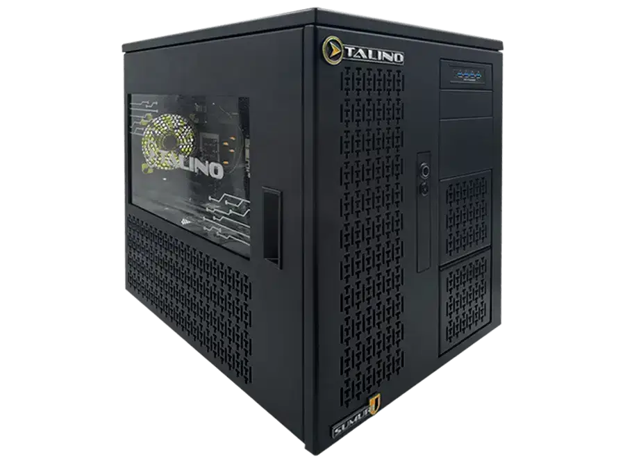 SUMURI TALINO KA-Super Server leistungsstarker Computer mit innovativem Design in Schwarz.