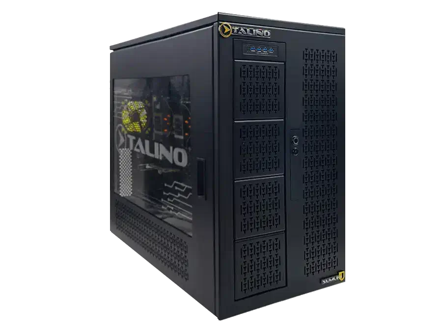 SUMURI TALINO KA-Ultra Server, leistungsstarker und sicherer Server für moderne Anwendungen in elegantem schwarzem Gehäuse.
