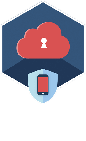 Symbolische Darstellung von Elcomsoft Cloud eXplorer zur Extraktion von Google-Konten-Daten mit Cloud-Sicherheits- und Handy-Schild-Symbolen