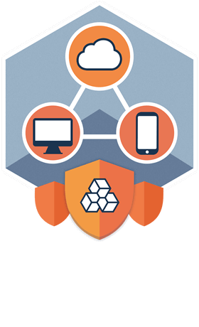 Elcomsoft Premium Forensic Bundle Logo mit Symbolen für Cloud, Computer und Mobilgerät, Darstellung der forensischen Werkzeuge